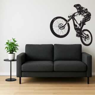 Wandtattoo "Downhill" Wandaufkleber Fahrrad Mountainbike schwarz matt