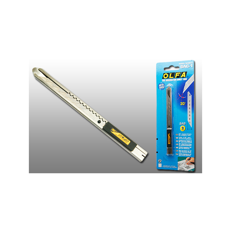 Messer Cutter Cuttermesser OLFA SAC-1 Edelstahl Spezial mit 9mm 30° Klinge - KSOH-M ...