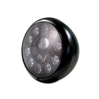 LED-Scheinwerfer 7", HD-Style, mattschwarz, E-geprüft