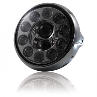LED-Scheinwerfer 7, British Style, chrom, E-geprüft