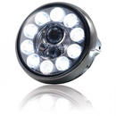 LED-Scheinwerfer 7", British Style, chrom, E-geprüft