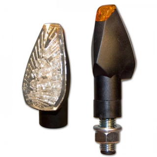 LED-Blinker Peak A, schwarz, kurz, konvexes Glas,E-geprüft