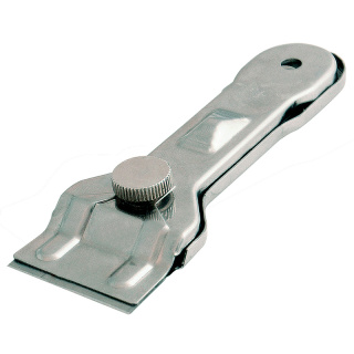 Verchromter Vollmetallschaber mit 43 mm Klinge