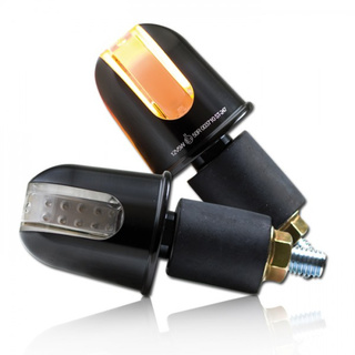 ALU- Lenkerendenblinker Rondo LED schwarz Paar für 7/8 + 1 Lenker E-geprüft
