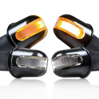 ALU- Lenkerendenblinker Rondo LED schwarz Paar für 7/8 + 1 Lenker E-geprüft