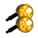 LED-Blinker Standlichtkombi Prisma Paar, schwarz matt, klar, E-geprüft