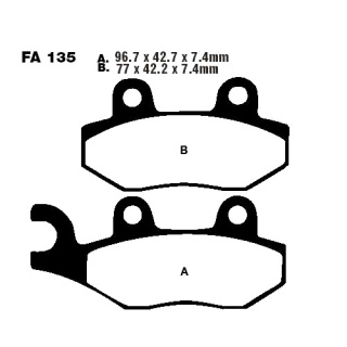 EBC Bremsbeläge vorn passend für Suzuki LT-A 500 F Quadmaster Bj. 2000-2001