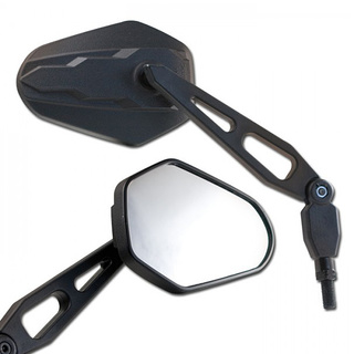 Motorradspiegel 10 mm,Racing Line, ABS, schwarz, Adapter 2 x M10-R + 1 x M10-L, E-geprüft