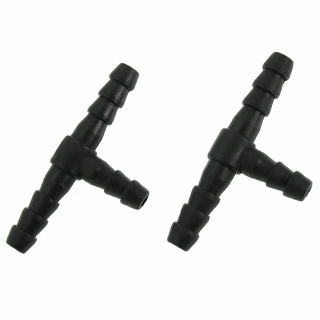 Benzinschlauchverbinder T- Form 6 mm schwarz Schlauchverbinder 2 Stück