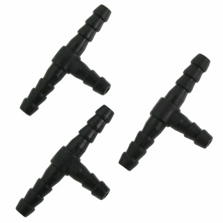 Benzinschlauchverbinder T-Stück, 6mm, schwarz, 3 Stück