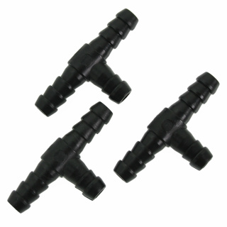 Benzinschlauchverbinder T-Stück, 8mm, schwarz, 3 Stück