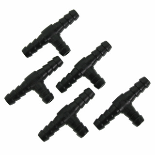 Benzinschlauchverbinder T-Stück, 8mm, schwarz, 5 Stück