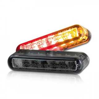 LED- Einbau Blinker mit Rücklicht Streak getönt E-geprüft 40 x 8mm Bremslicht