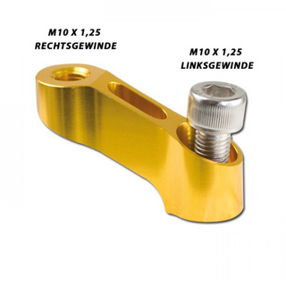 Spiegelarmverlängerung Lenkerausleger, M10 x 1,25 mm Linksgewinde, gold eloxiert, VPE=1 Stück