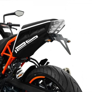 Kennzeichenhalter für KTM 125 / 390 Duke 2017-18 verstellbar schwarz inkl. Reflektorhalter