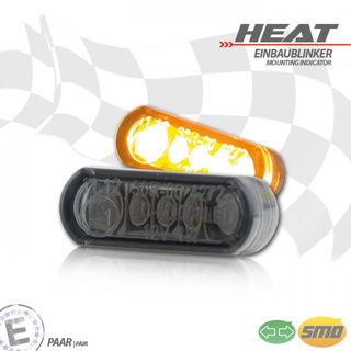 LED- Einbaublinker Set Heat getönt Paar Maße: B 21,5 x H 8,5 mm E-geprüft