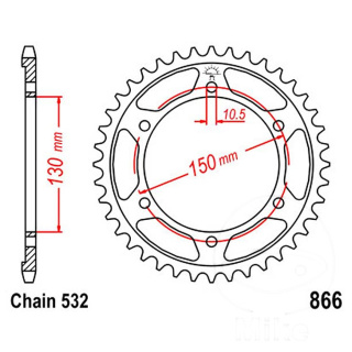 JT Kettenrad 47Z passend für Yamaha YZF 1000 R Thunderace  Bj. 1996-2002