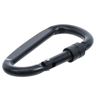 Karabinerhaken D-Form mit Schraubsicherung 70 x 6 mm