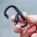 Karabinerhaken D-Form mit Schraubsicherung 70 x 6 mm