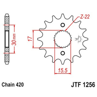 Ritzel 15Z - 420 Feinverz. Innen Ø 15,5/17 für Honda Motorrad Kettenritzel