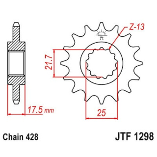 Ritzel 13Z - 428 Feinverz. Innen Ø 21.7/25 Motorrad Kettenritzel
