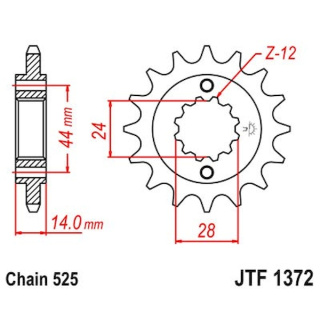 Ritzel 17Z - 525 Feinverz. Innen Ø 24/28 für Honda Motorrad Kettenritzel