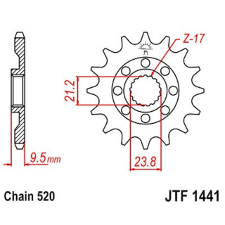 Ritzel 15Z - 520 Feinverz. Innen Ø 21,2/23,8 für Suzuki Motorrad Kettenritzel
