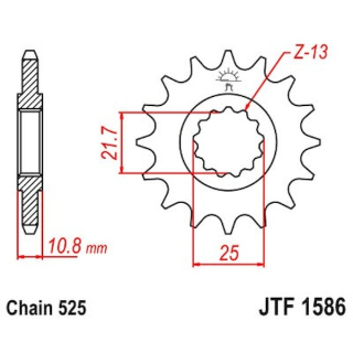 Ritzel 17Z - 525 Feinverz. Innen Ø 21.6/25 für Yamaha Motorrad Kettenritzel