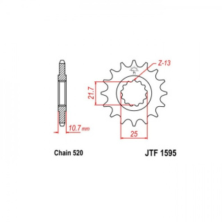 Ritzel 15Z - 520 Feinverz. Innen Ø 21.7/25 Motorrad Kettenritzel