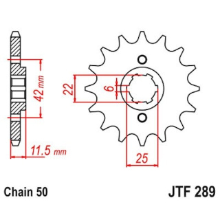 Ritzel 16Z - 530 Grobverz. 6 Innen Ø 22/25 für Honda Motorrad Kettenritzel