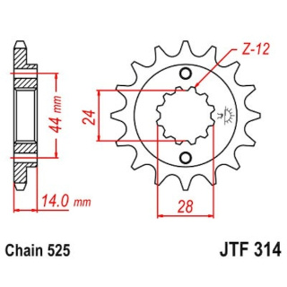 Ritzel 15Z - 525 Feinverz. Innen Ø 24/28,7 für Honda Motorrad Kettenritzel