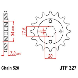 Ritzel 15Z - 520 Grobverz. 5 Innen Ø 17,5/20 für Honda Motorrad Kettenritzel