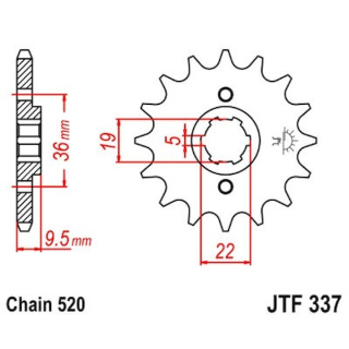 Ritzel 13Z - 520 Grobverz. 6 Innen Ø 19/22 für Honda Motorrad Kettenritzel