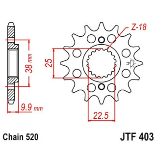 Ritzel 13Z - 520 Feinverz. Innen Ø 22.5/25 für BMW Motorrad Kettenritzel