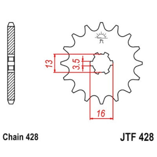 Ritzel 12Z - 428 Grobverz. 3,5 Innen Ø 13/16 für Suzuki Motorrad Kettenritzel