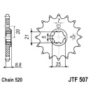 Ritzel 13Z - 520 Grobverz. 5 Innen Ø 21/25...
