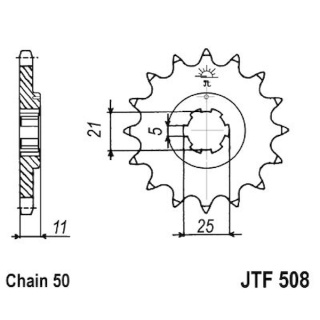 Ritzel 15Z - 530 Grobverz. 6 Innen Ø 21/25 für Kawasaki Motorrad Kettenritzel