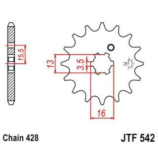 Ritzel 13Z - 428 Grobverz. 6 Innen Ø 13/16 für Yamaha Motorrad Kettenritzel