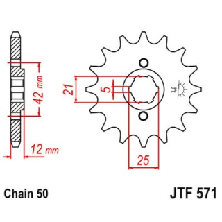 Ritzel 17Z - 530 Grobverz. 5 Innen Ø 21/25 für Yamaha Motorrad Kettenritzel