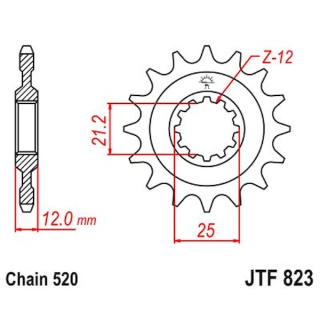 Ritzel 13Z - 520 Feinverz. Innen Ø 21/25 für Husaberg Motorrad Kettenritzel