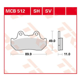 Scheibenbremsbeläge MCB512SH für Honda Motorrad