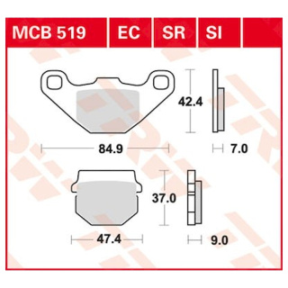 Scheibenbremsbeläge MCB519SR für Kawasaki Motorrad