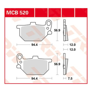Scheibenbremsbeläge MCB520 für Yamaha Motorrad
