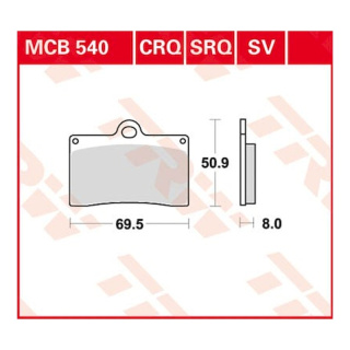 Scheibenbremsbeläge MCB540CRQ für KTM Aprilia Beta Cagiva Ducati GasGas MZ Sachs TM