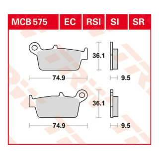 Scheibenbremsbeläge MCB575RSI für Yamaha Motorrad