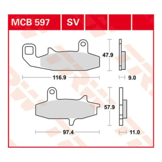 Scheibenbremsbeläge MCB597 für Suzuki Motorrad