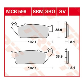 Scheibenbremsbeläge MCB598SV für Yamaha Motorrad