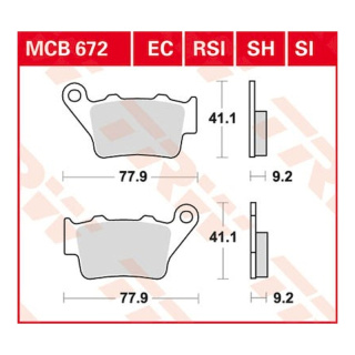 Scheibenbremsbeläge MCB672RSI für Yamaha Motorrad