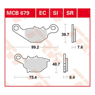 Scheibenbremsbeläge MCB679 für Suzuki Motorrad