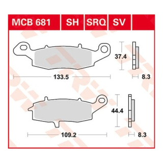 Scheibenbremsbeläge MCB681SV für Suzuki Motorrad